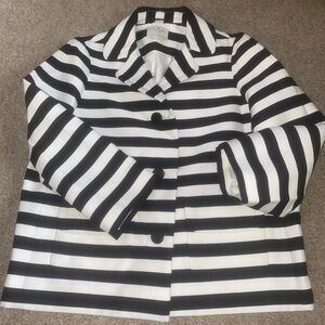 Kate Spade black white striped blazer jacket